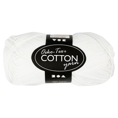 Creativ Company Cotton Garen, Weiß, 50gr, 170 m