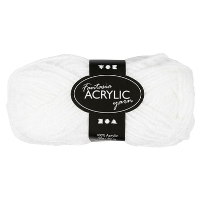 Acrylgarn, weiß, 50gr, 80 m