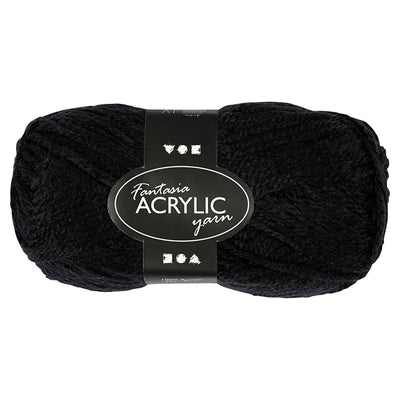 Acrylgarn, schwarz, 50gr, 80 m