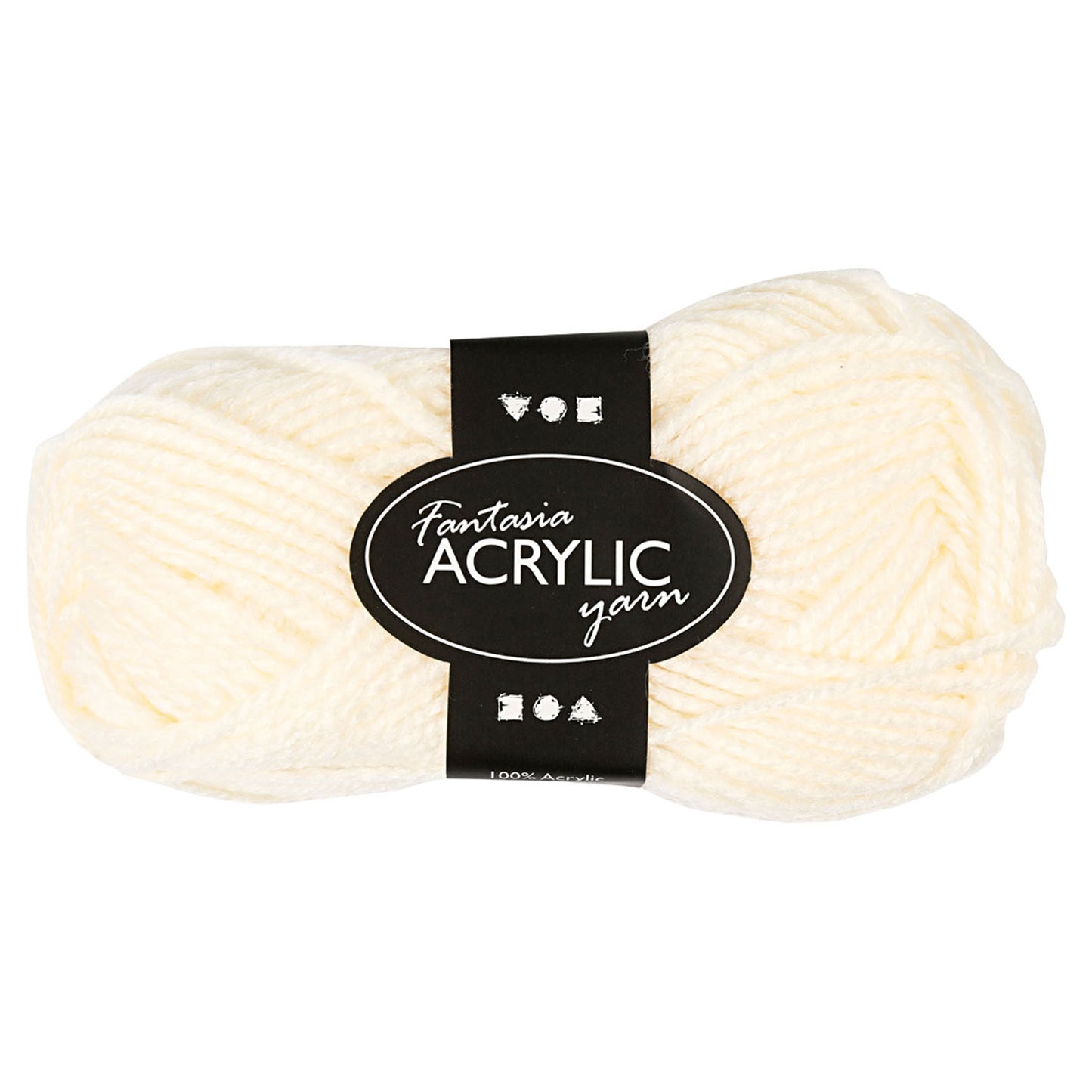 Acrylgarn, Off-White, 50gr, 80m