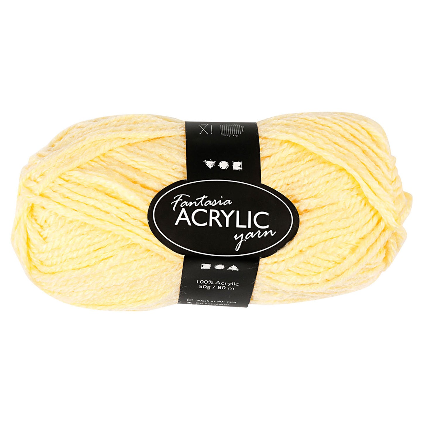 Acrylgarn, Hellgelb, 50gr, 80m