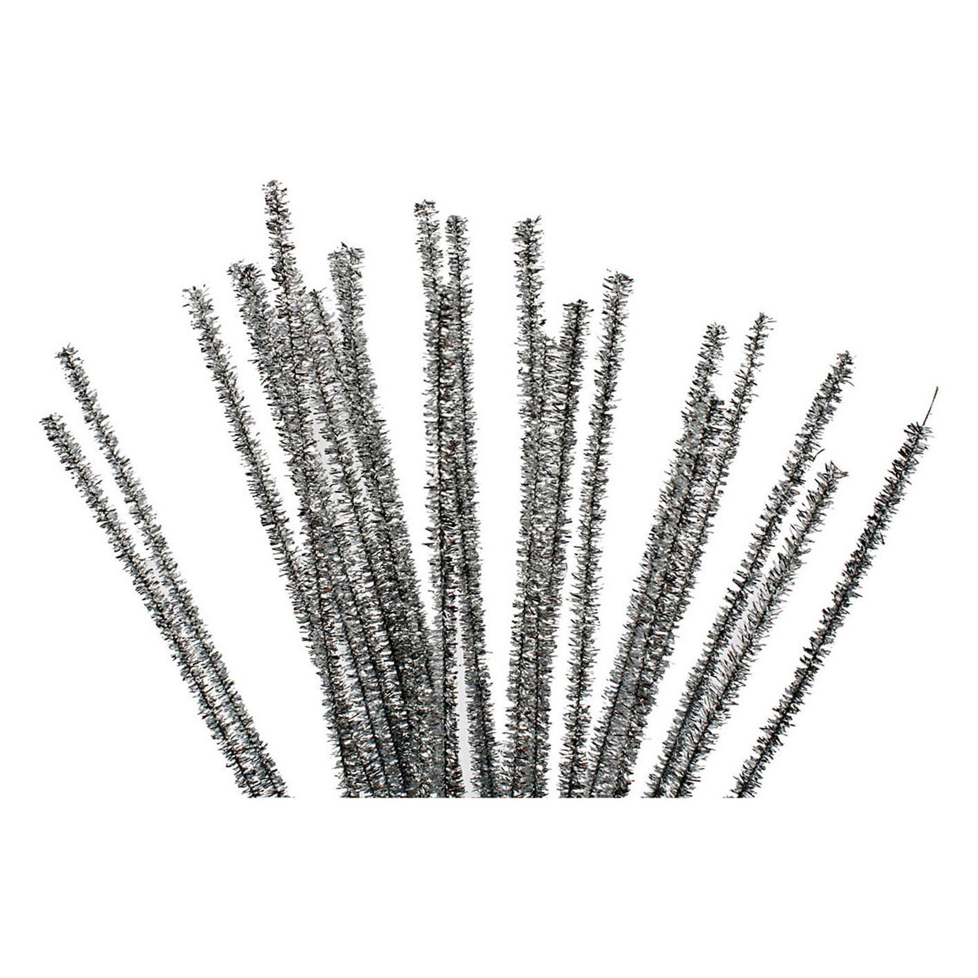 Chenille Silber 30cm, 50Stück.
