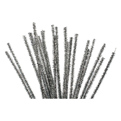 Chenille Silber 30cm, 50Stück.