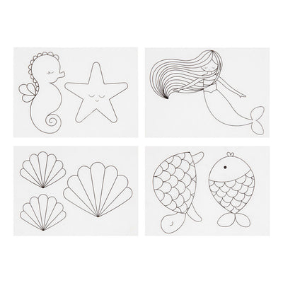 Blätter verkleinern Film mit Motiven mermaid, 4st.