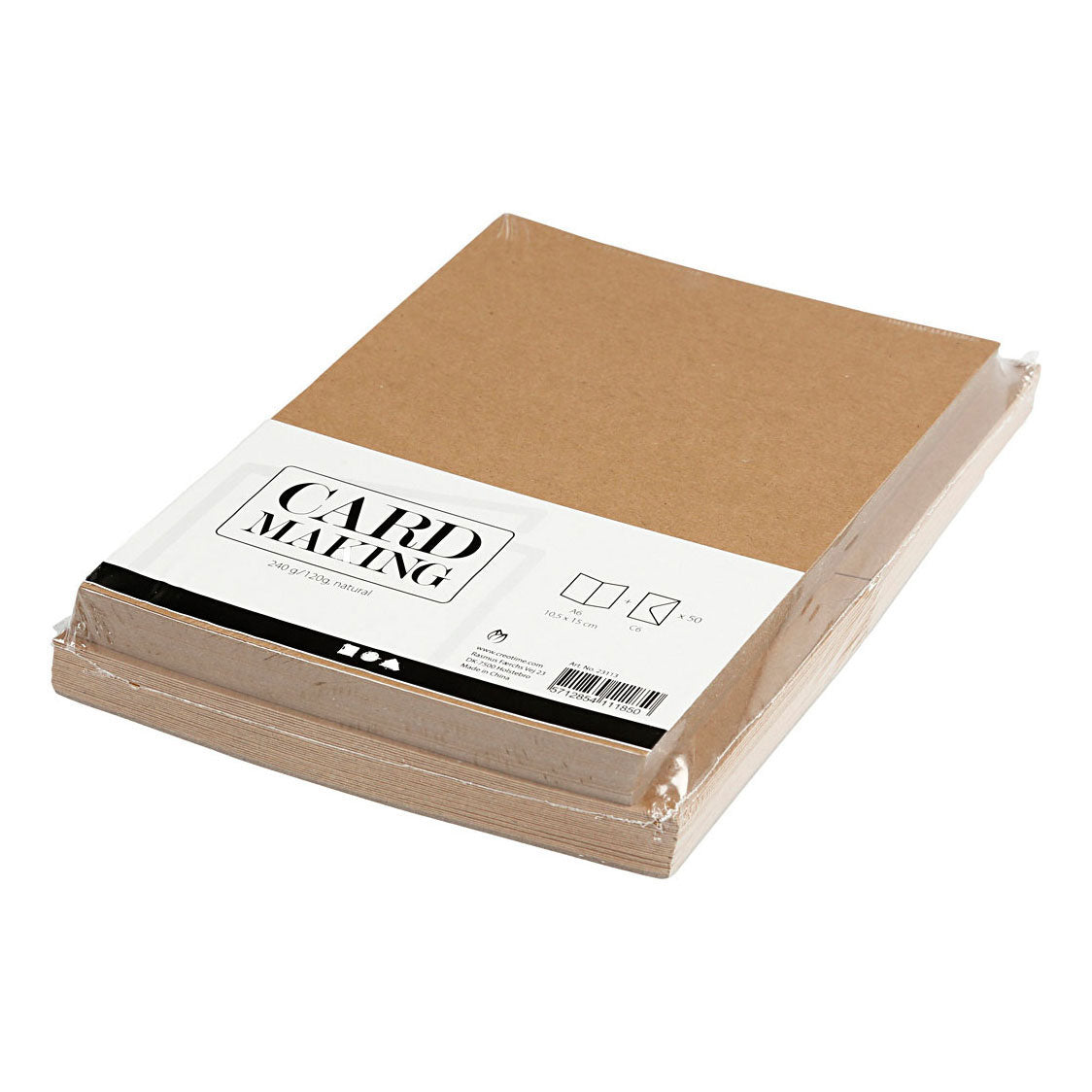 Kreativkarten und Umschläge naturel, 50 Sets