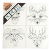 Creativ Company Canvas mit Tierdruck, 4st.