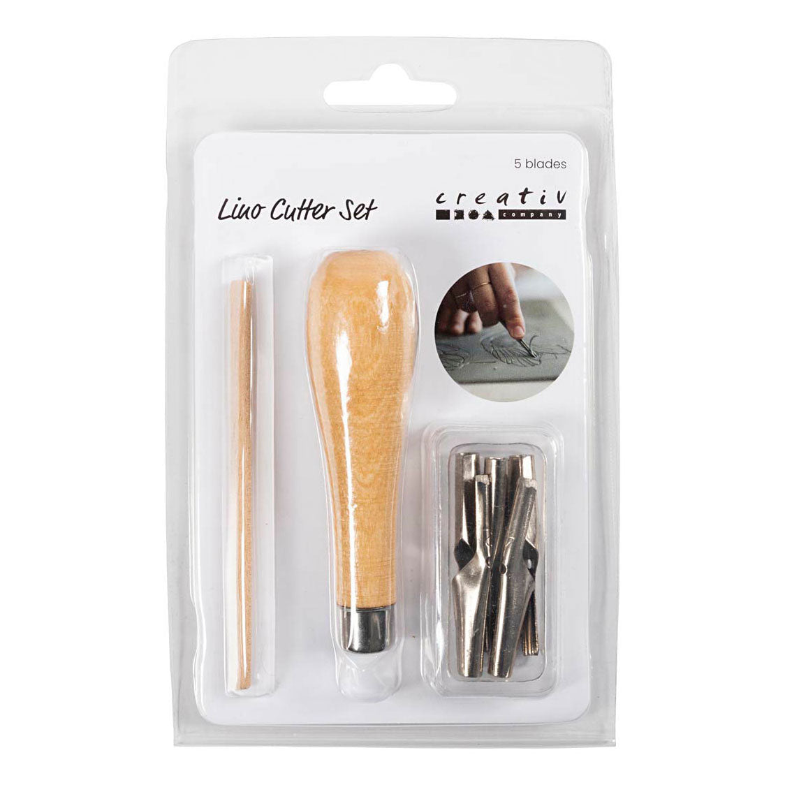 Creativ Company Linoleum-Schneidset, 5-teilig, 1 Set