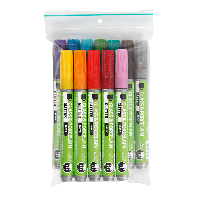 Creativ Company Glasen Porzellain States Color Glitter, 12st.