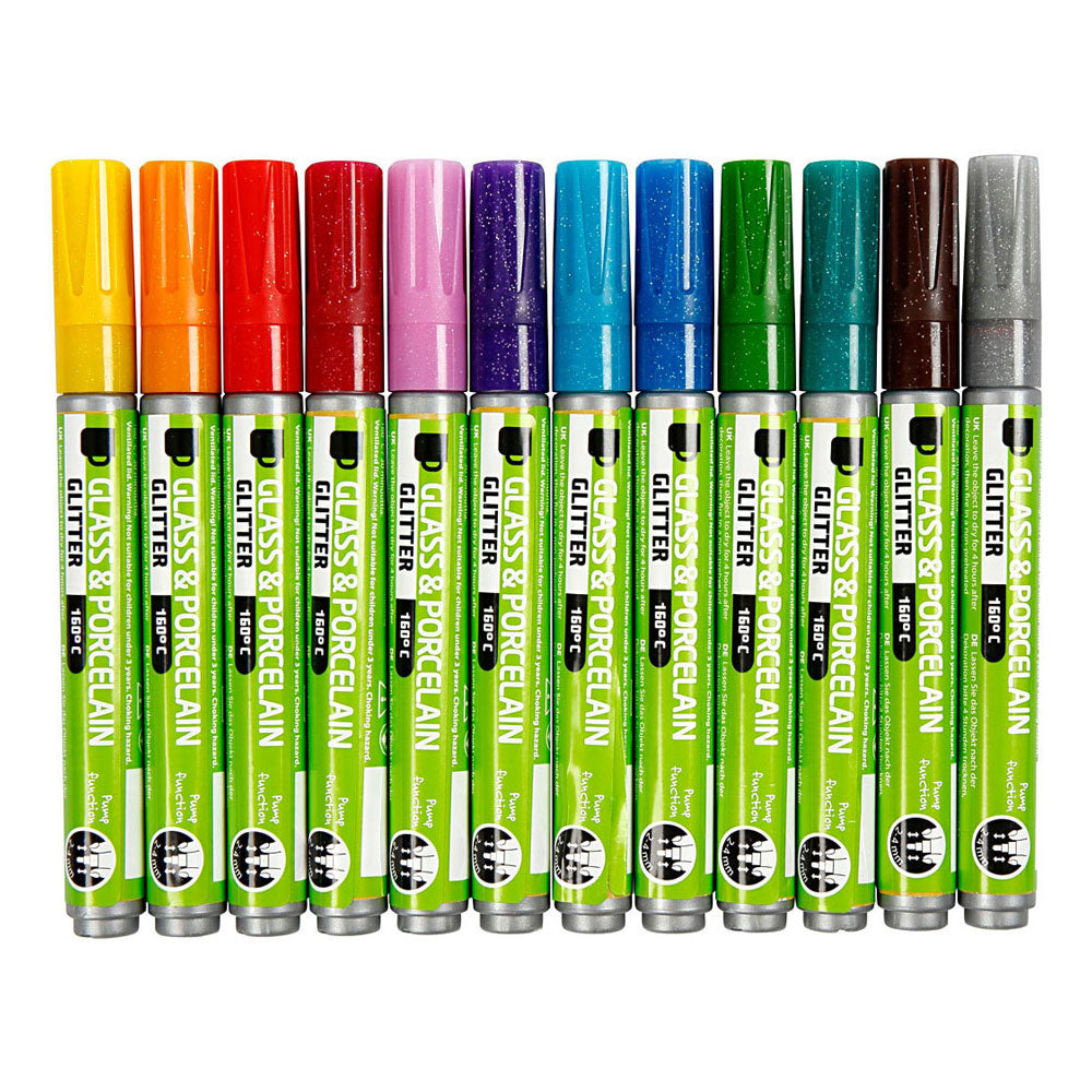 Creativ Company Glasen Porzellain States Color Glitter, 12st.