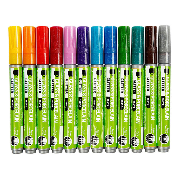 Creativ Company Glasen Porzellain States Color Glitter, 12st.