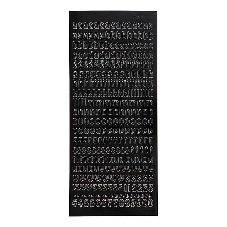 Kreativfirma Aufkleber Kleine Buchstaben kleiner Schwarz, 1 Blatt