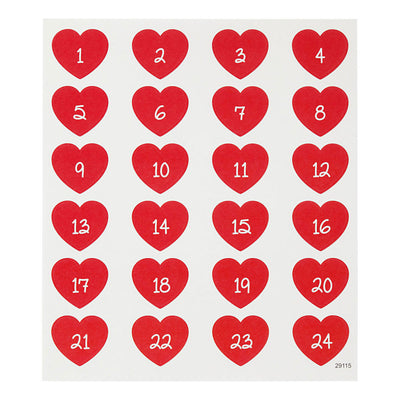 Creativ Company Stickers Heart mit Zahl, 1 Blatt