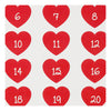 Creativ Company Stickers Heart mit Zahl, 1 Blatt