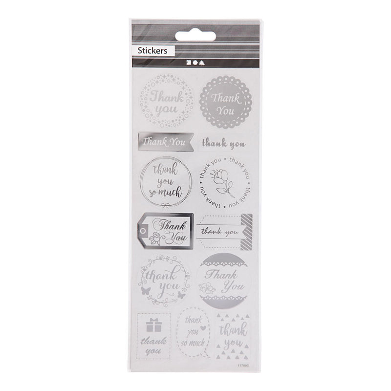 Creativ Company Sticker Silber danke, 1 Vel