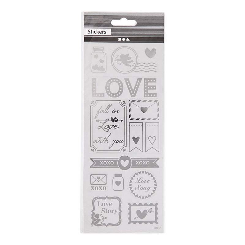 Creativ Company Sticker Silver Love, 1 Blatt