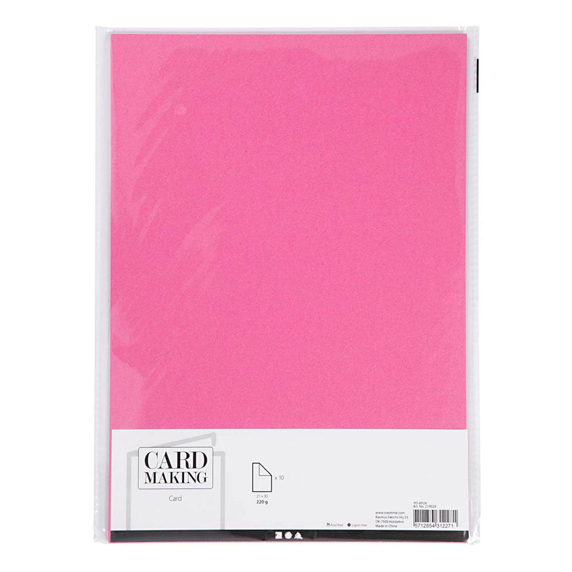 Creativ Company Cardboard Pink A4 220g, 10st.