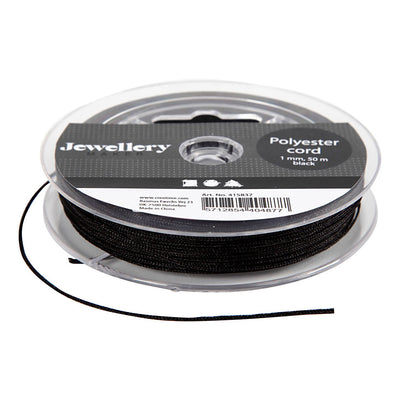 Kreativfirma Polyester Cord Black, 50 m