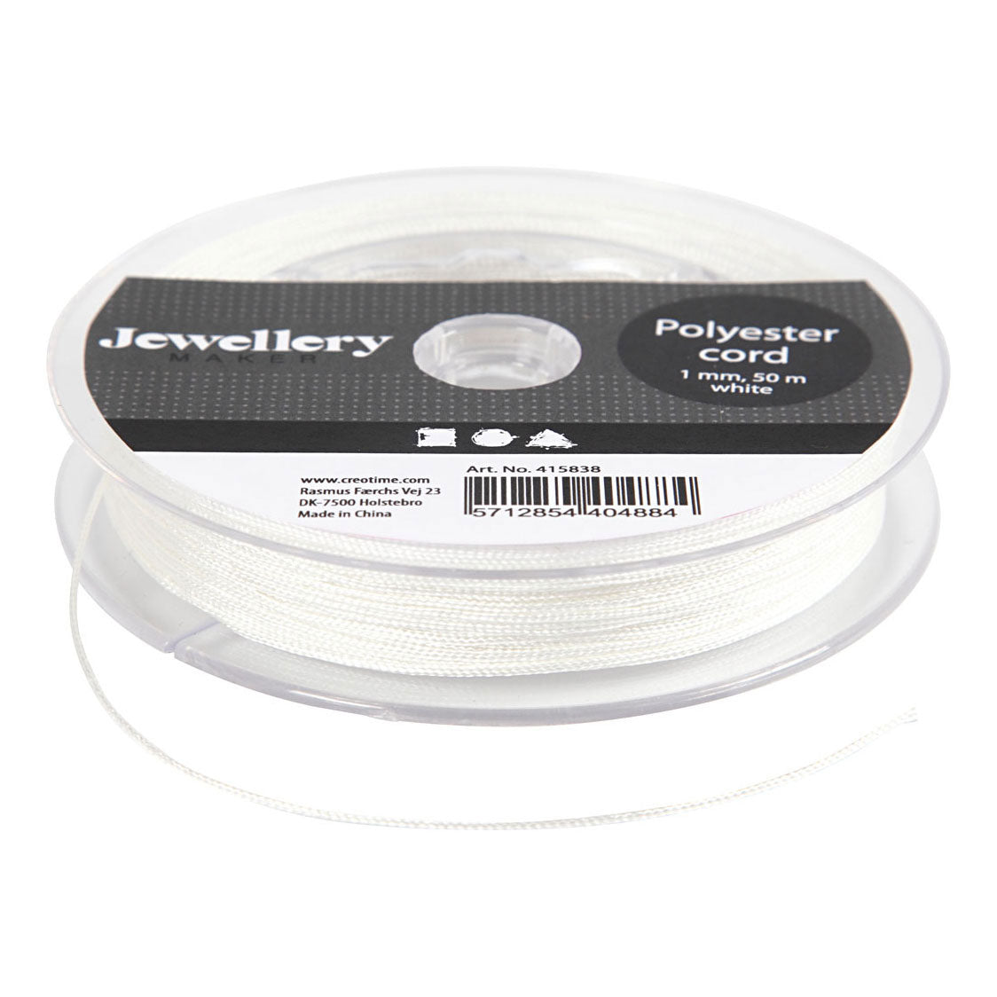 Kreativfirma Polyester Cordweiß, 50 m