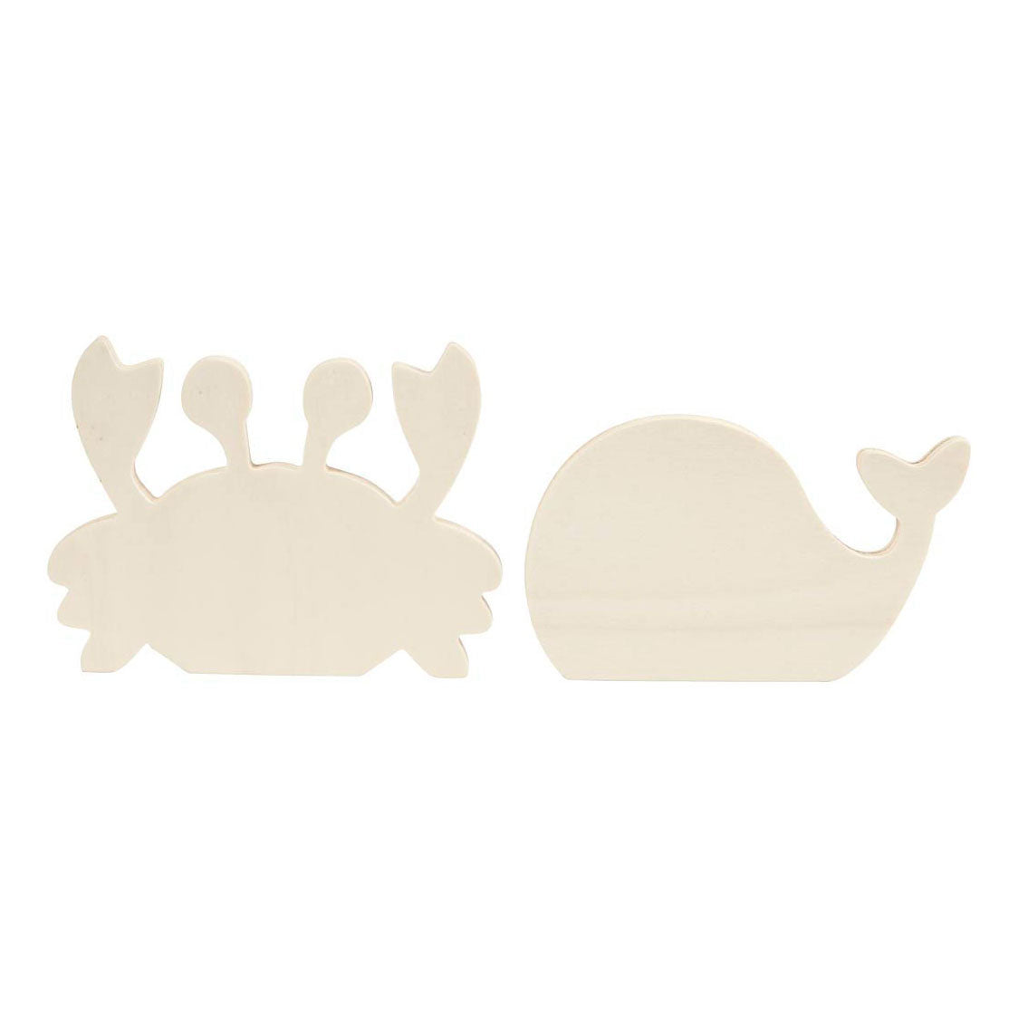 Creativ Company Holzstiere Krab und Whale, 2st.