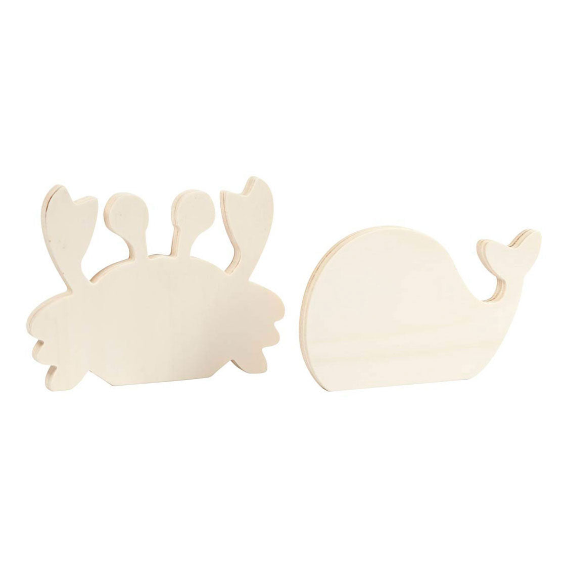 Creativ Company Holzstiere Krab und Whale, 2st.
