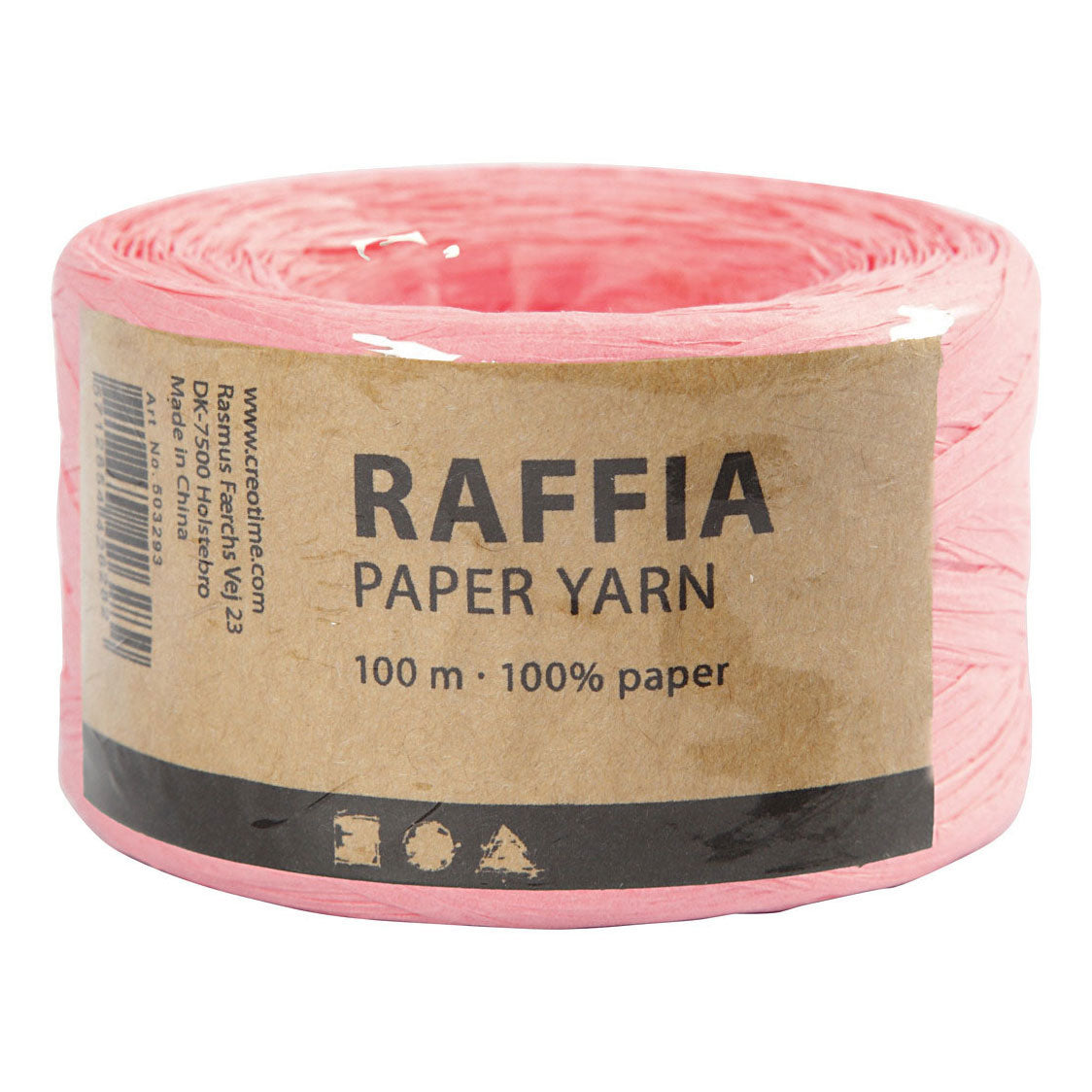Creativ Company Paper Raffia Garn hellrosa, 100 m