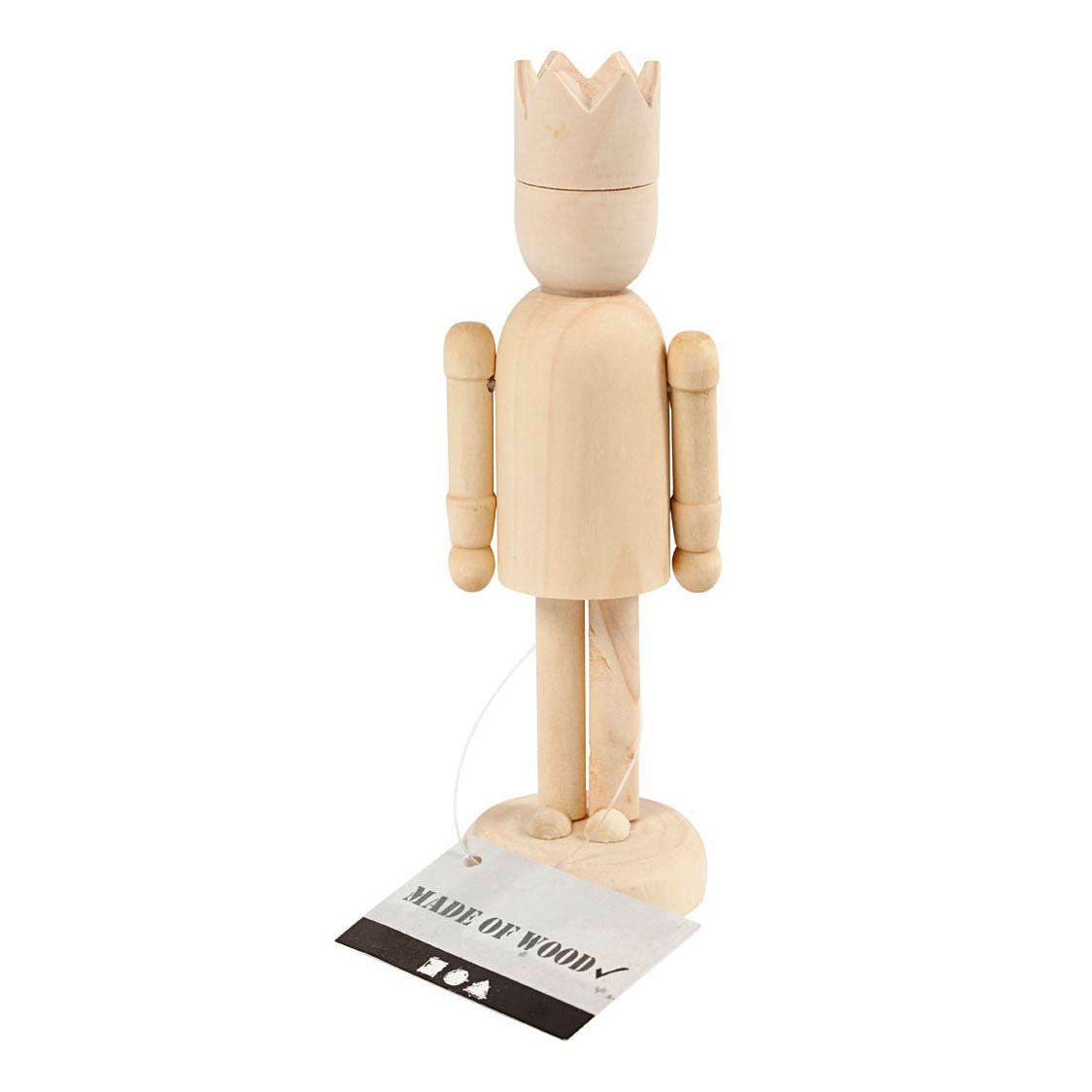Kreativfirma Holzfigur mit Krone, 13 cm