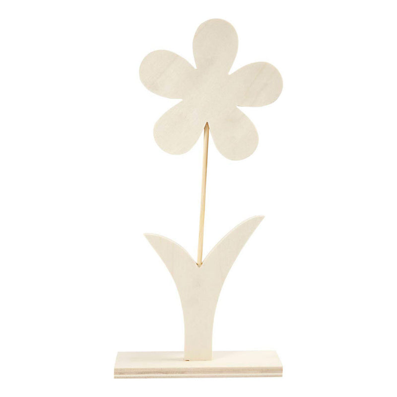 Creativ Company Holzblume mit Fuß, 26 cm