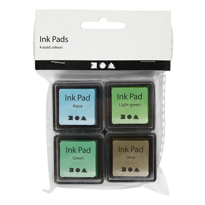 Creativ Company Stamp Ink Groen Tinten Olive Aqua, 4st.