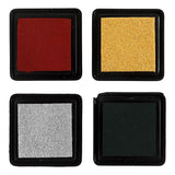 Creativ Company Stempelfarbe Gold Lime Green Weihnachten Rot Silber, 4Stk. - afbeelding 3