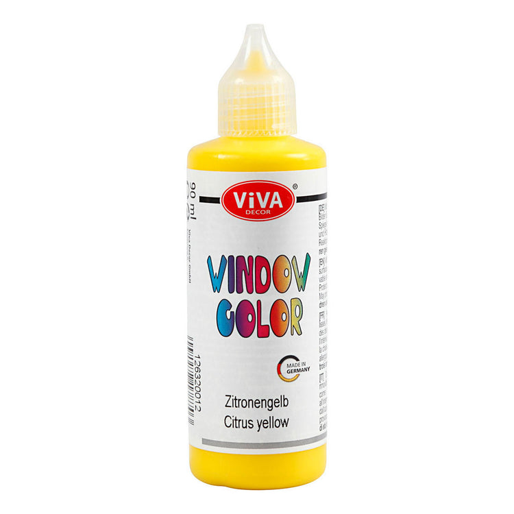 Creativ Company Fensterfarbe Sticker und Glasmalfarbe Gelb, 90ml