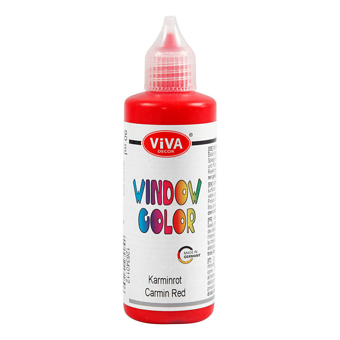 Creativ Company Fenster Farbaufkleber und Glasfarbe Carmine Red, 90 ml