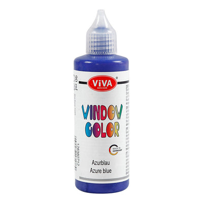 Creativ Company Fenster Farbaufkleber und Glasfarbe Azure, 90 ml