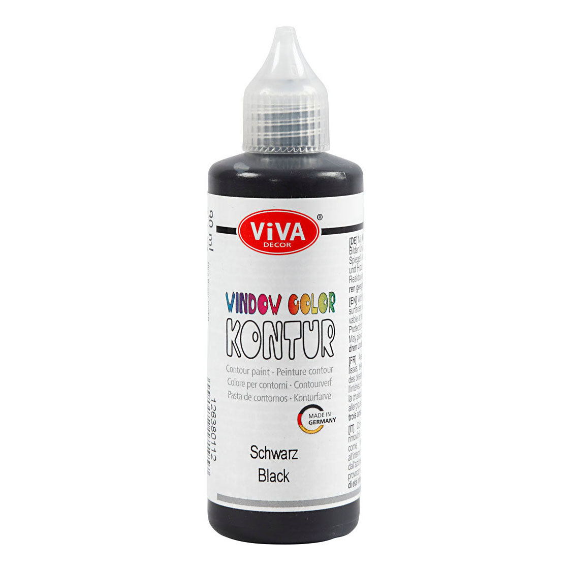 Creativ Company Fensterfarbe Konturensticker und Glasfarbe Schwarz, 90ml