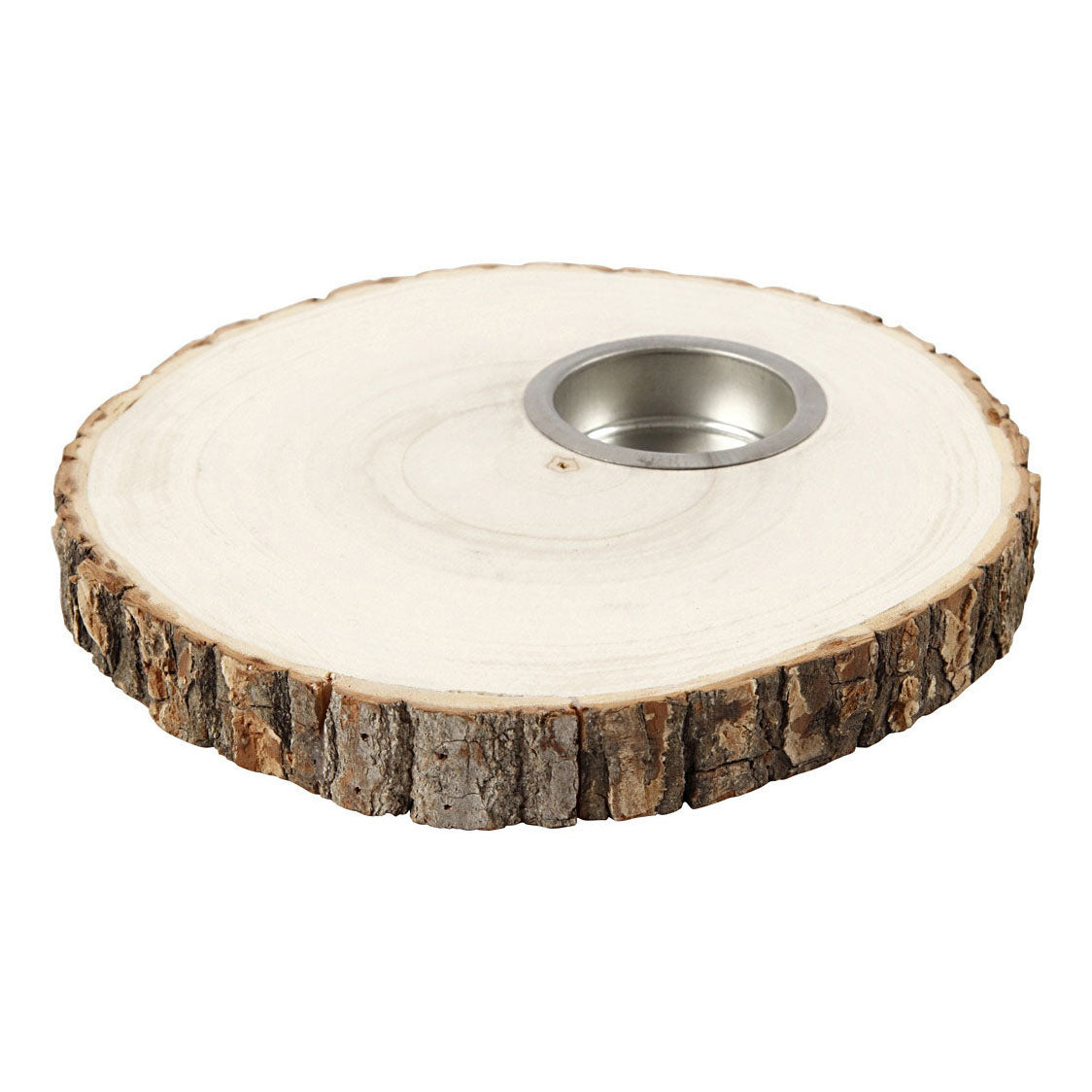 Creativ Company Holzscheiben-Teelichthalter 14-16 cm