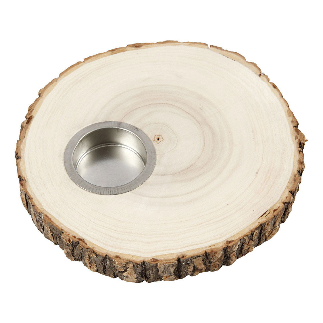 Creativ Company Holzscheiben-Teelichthalter 14-16 cm