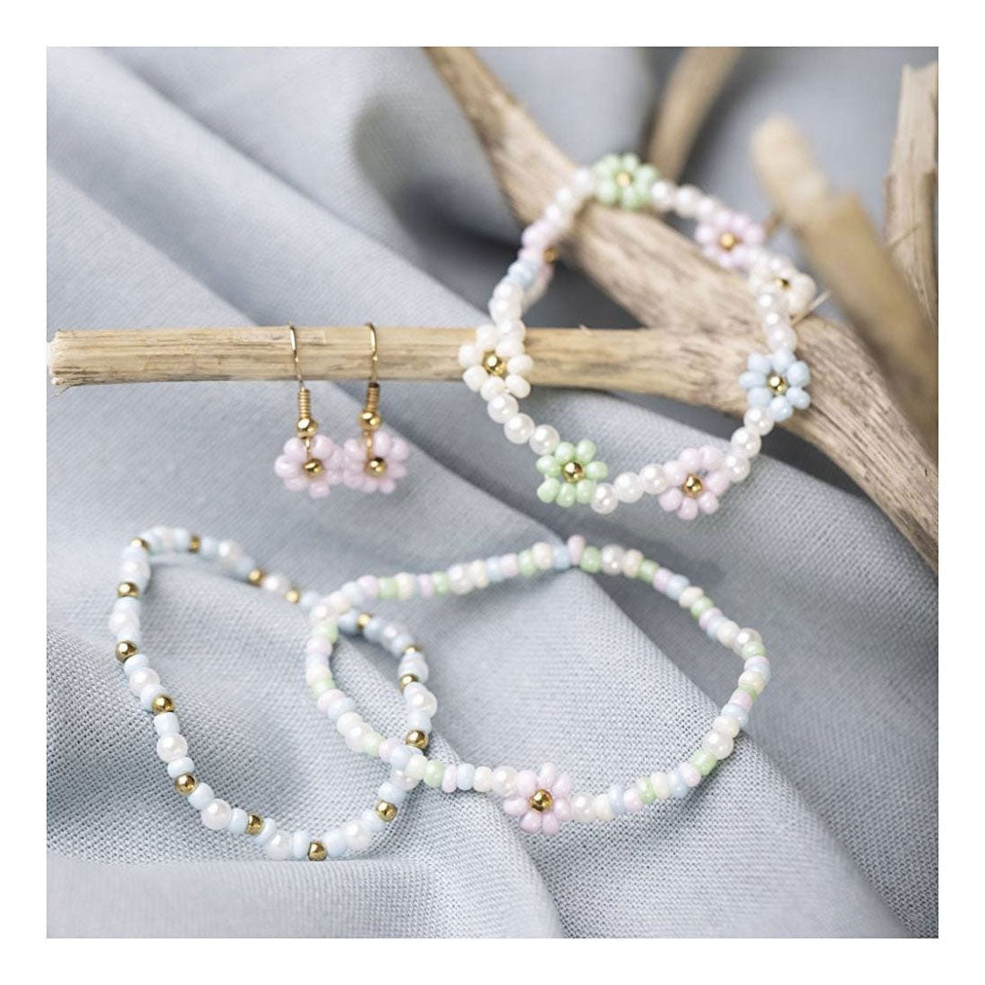 Creativ Company Mini Hobbies Set Schmuck Elastische Armbänder und Ohrringe