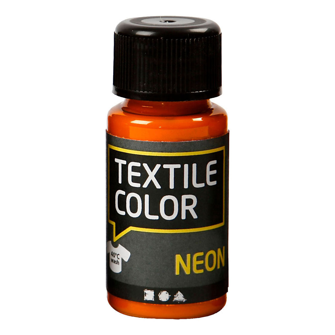 Kreativfirma Textil Farbabdeckung Textilfarbe Neon Oranje, 50 ml