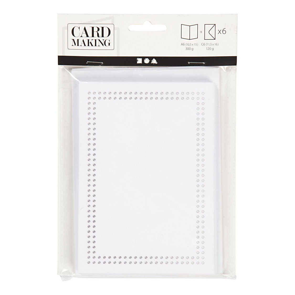 Creativ Company -Karten zum Sticken White, Set von 6