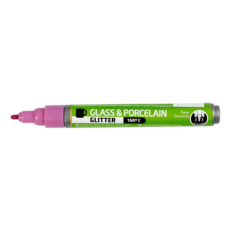 Kreativfirma Glasen Porzellan Start Glitter Semi-bedeckendes Rosa