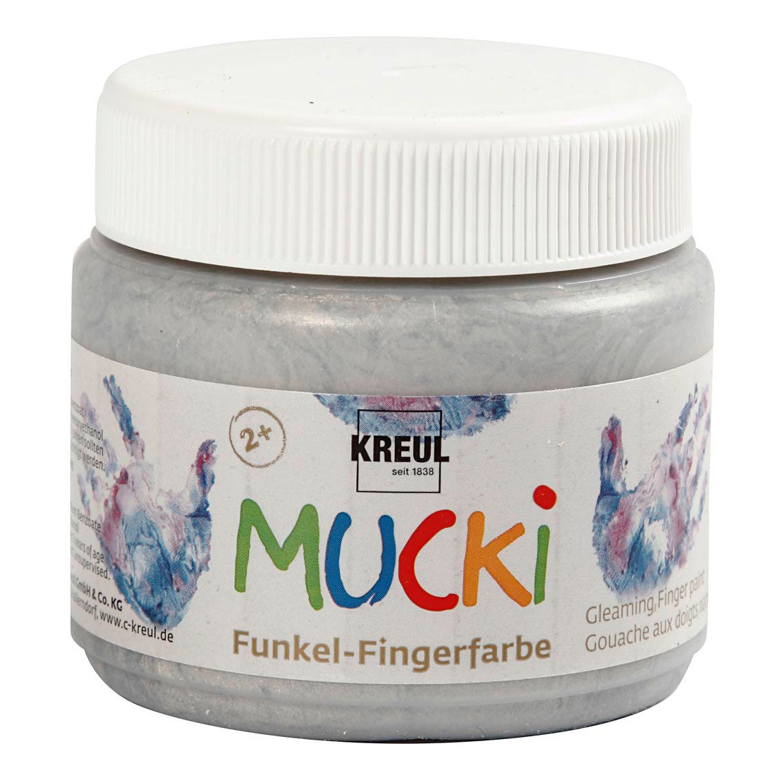 Kreativfirma Mucki Fingerfarbe Silber Metallic, 150 ml