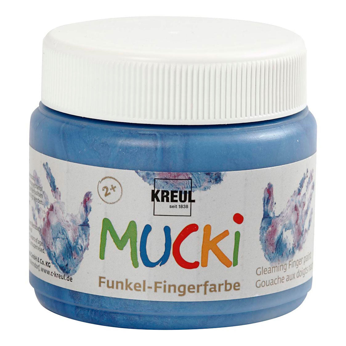 Kreativfirma Mucki Finger Farbe Blue Metallic, 150 ml
