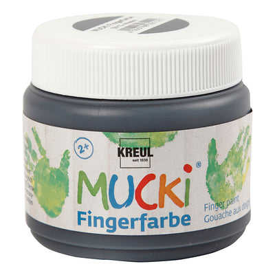 Kreativfirma Mucki Finger Paint Black, 150 ml