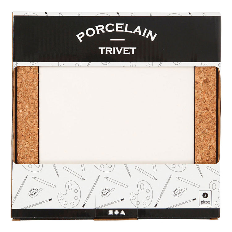 Creativ Company Coaster Porzellan mit Korkenrahmen