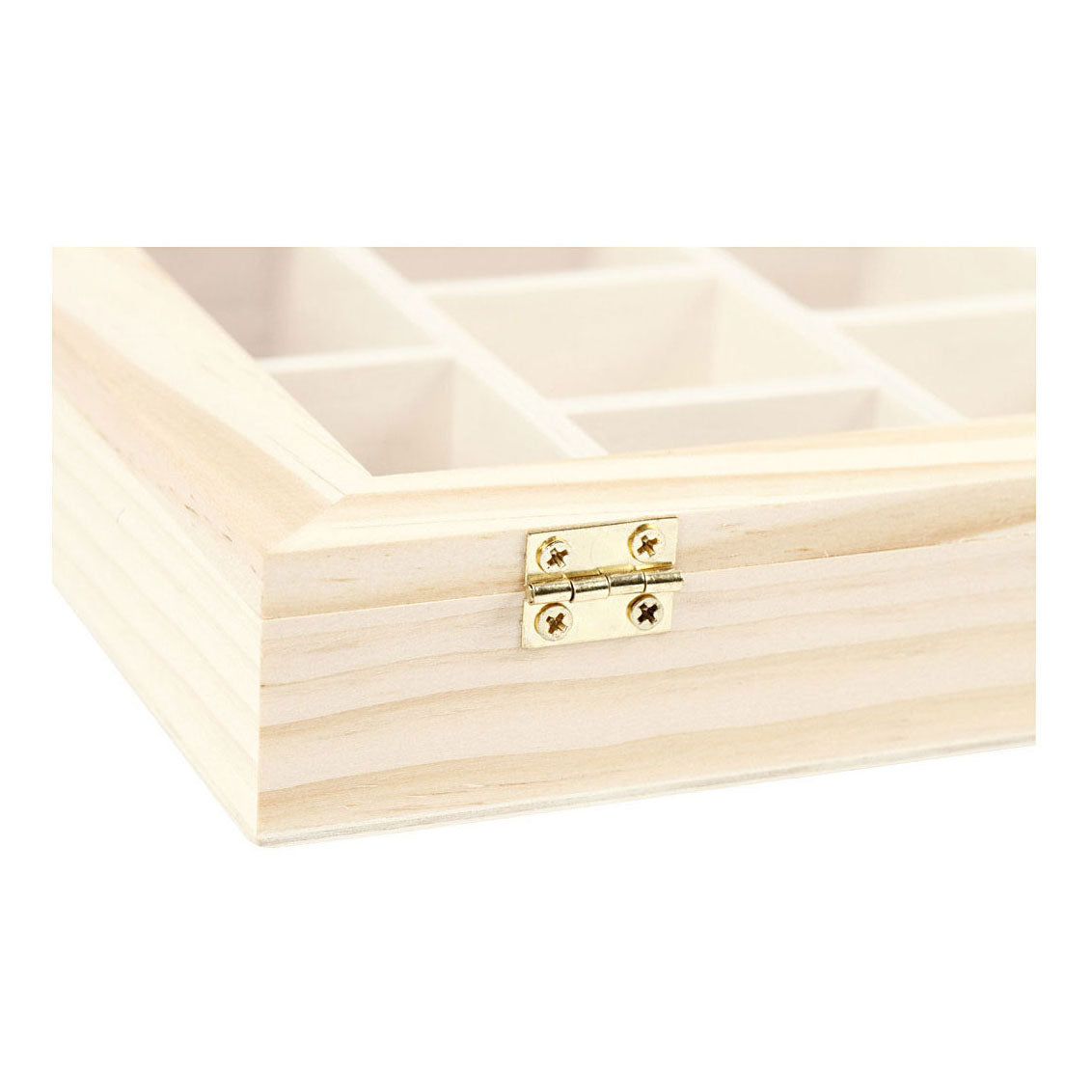 Creativ Company Holzkiste mit Glasdeckel und 10 Fächer