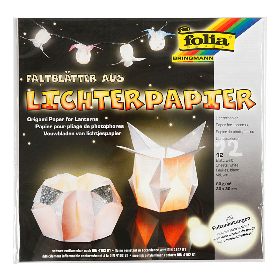 Kreativfirma Lantern Paper White, 30x30 cm