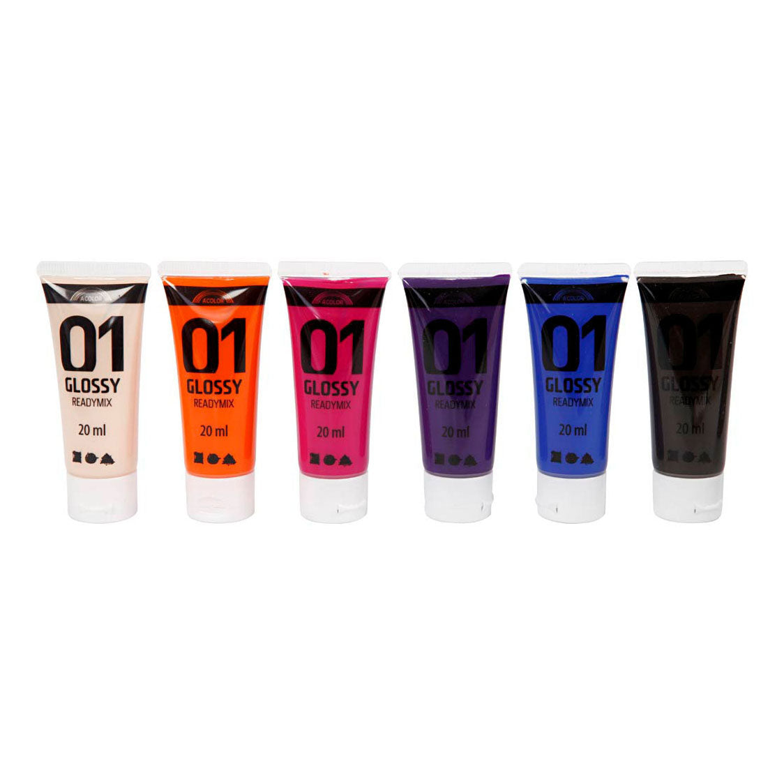 Creativ Company Acrylfarbe für Kinder glänzende zusätzliche Farben, 6x20ml