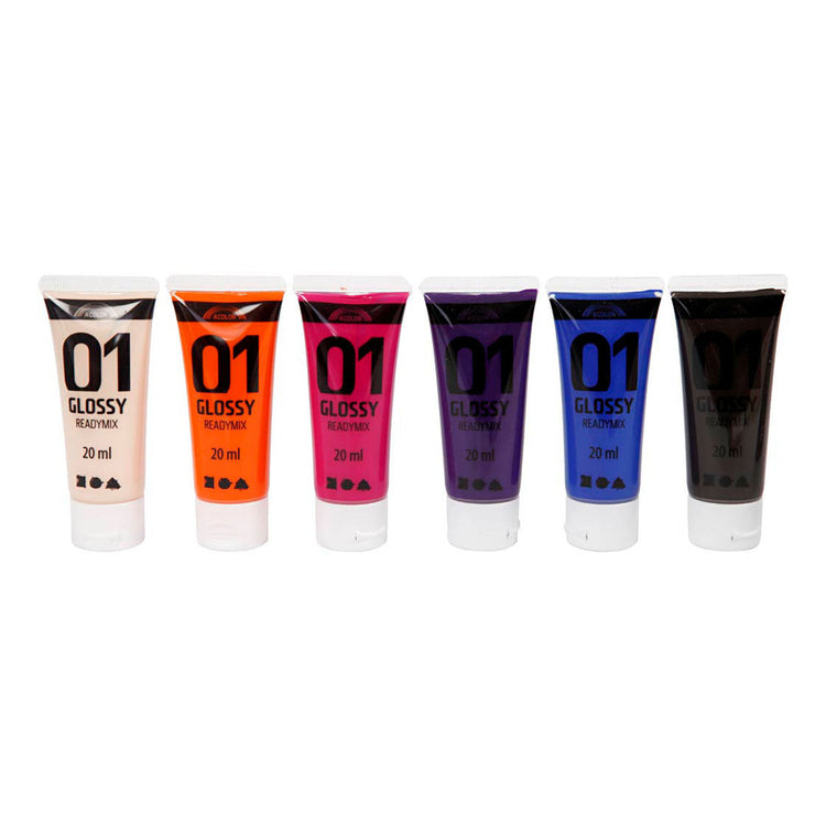 Creativ Company Acrylfarbe für Kinder glänzende zusätzliche Farben, 6x20ml