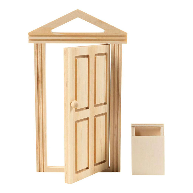 Kreativfirma Mini -Tür und Briefkasten aus Holz.