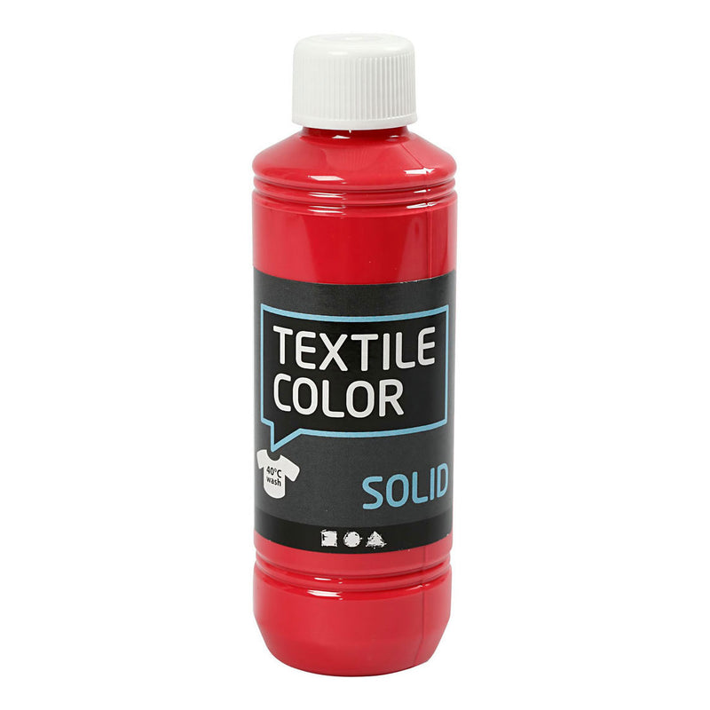 Creativ Company Textilfarbe, deckende Textilfarbe – rot, 250 ml