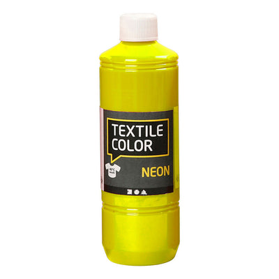 Creativ Company Textilfarbe halbdeckende Textilfarbe – Neongelb, 500 ml